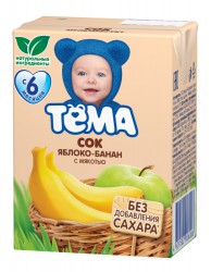 Сок Тёма яблоко банан с 6 мес 200 мл