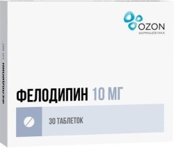 >Фелодипин табл. с пролонг. высвоб. п/о пленочной 10 мг №30