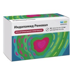 >Индапамид Реневал табл. с пролонг. высвоб. п/о пленочной 1.5 мг №90