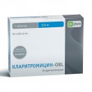 Кларитромицин-OBL, табл. п/о пленочной 500 мг №7