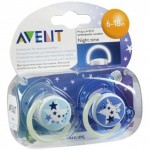 Соска-пустышка силиконовая, Avent (Авент) 2 шт арт. 84810 ночная с 6 мес.