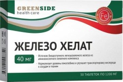 Железо хелат GreenSide 30 шт. табл. 40 мг / 1200 мг