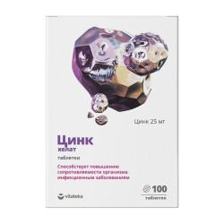 Цинк хелат Vitateka 100 шт. табл. 25 мг