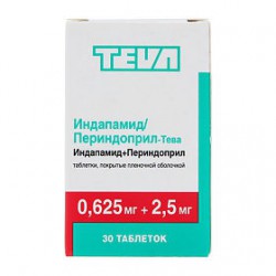 >Индапамид/Периндоприл-Тева табл. п/о пленочной 0.625 мг+2.5 мг №30 контейнер