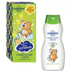 Набор подарочный Compliment Бейби №135 Медведь средство для купания с чередой 300 мл + полотенце