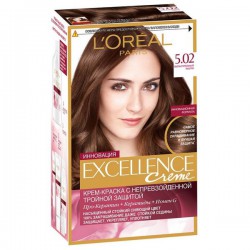 Краска для волос L'Oreal Экселланс крем улучшенная формула 192 мл 5.02 Обольстительный каштан