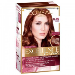 Краска для волос L'Oreal Экселланс крем 172 мл Т6.46 темно-русый медно-красный