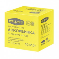 >Аскорбинка Life Ascorbic acid Веллмед пор. д/р-ра д/приема внутрь 2.5 г №10 БАД пакет