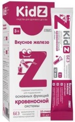 >Кидз сироп вкусное железо 10 мл №10 для детей с 3 лет для поддержания основных функций кровеносной системы стик