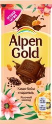 Шоколад, Alpen Gold (Альпен гольд) 85 г Какао-бобы и карамель молочный