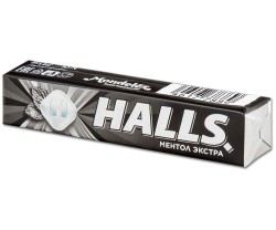 Леденцы 12 шт. Halls (9 леденцов) ментол экстра 25 г черный 12 упаковок