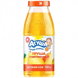 Сок Агуша груша осветленный без сахара с 4 мес 150 мл