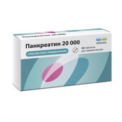 >Панкреатин 20000 табл. кишечнораств. п/о пленочной 20000 ЕД №20