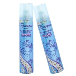 Лак для волос Красотка Мульти с блестками сильной фиксации 75 см3