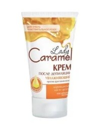 Крем после депиляции Lady Caramel увлажняющий против врастания волос для очень чувствительной кожи (марокканское масло арганы + масла ши и риса экстракт нарцисса) 150 мл