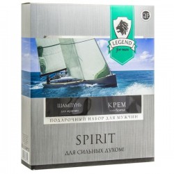 Набор подарочный Кью Пи Легенд фо мен №1083 Спирит шампунь + крем для бритья 250 мл + 100 мл