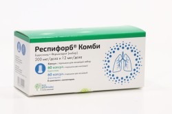 >Респифорб Комби капс. с пор. д/ингал. набор 200 мкг+12 мкг/доза №120 в наборе капсулы 2-х видов - Будесонид 200 мкг-6 блистеров + Формотерол 12 мкг-6 блистеров в комплекте с устройством для ингаляций