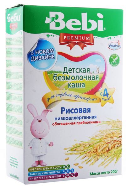 Каша bebi premium с 4 месяцев