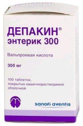 >Депакин энтерик 300 табл. п/о кишечнораств. 300 мг №100