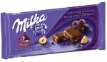 Шоколад, Milka (Милка) 100 г с фундуком и изюмом молочный