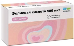 >Фолиевая кислота 400 мкг пренаталь табл. 100 мг №90 БАД к пище